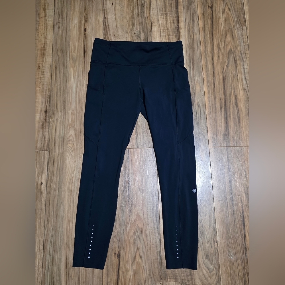 lululemon athletica Navy Blue High-Rise Ankle Leggings with Reflective Dots